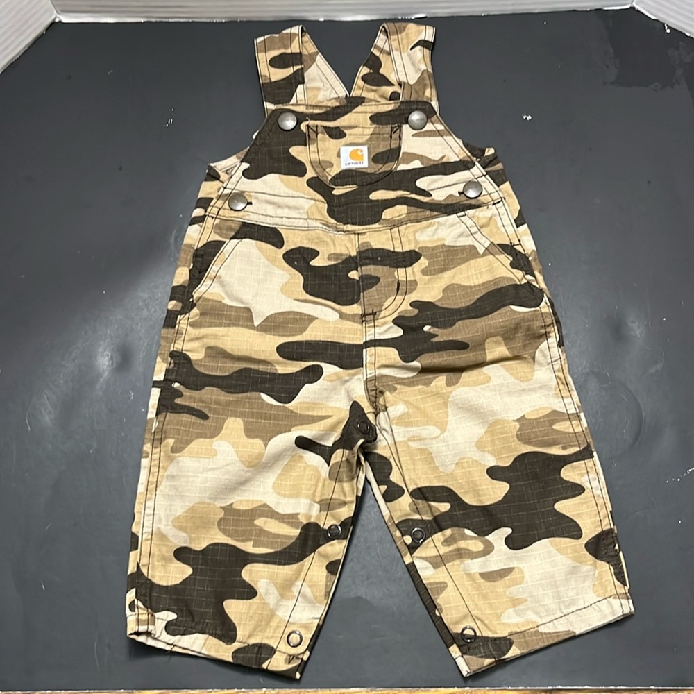 Carhartt Camo Ripstop Overalls Brown Tan - Size 6M